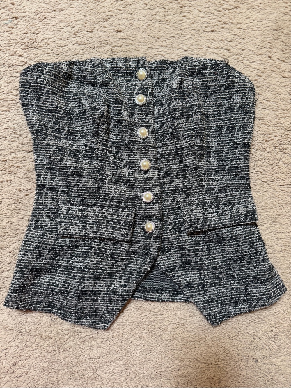 LG Black & White Tweed Top with Branded Tag